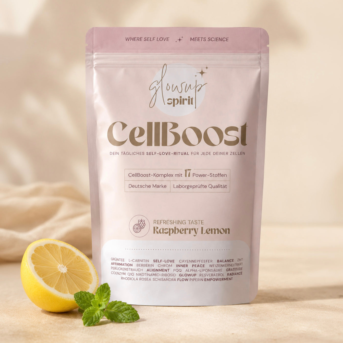 CellBoost – Longevity-Drink mit 17 Power-Stoffen | Raspberry Lemon