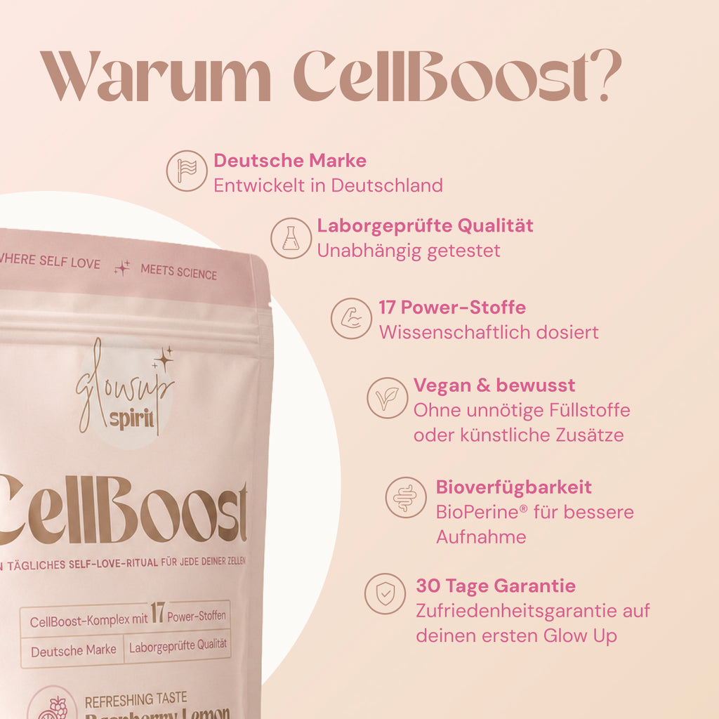 CellBoost – Longevity-Drink mit 17 Power-Stoffen | Raspberry Lemon