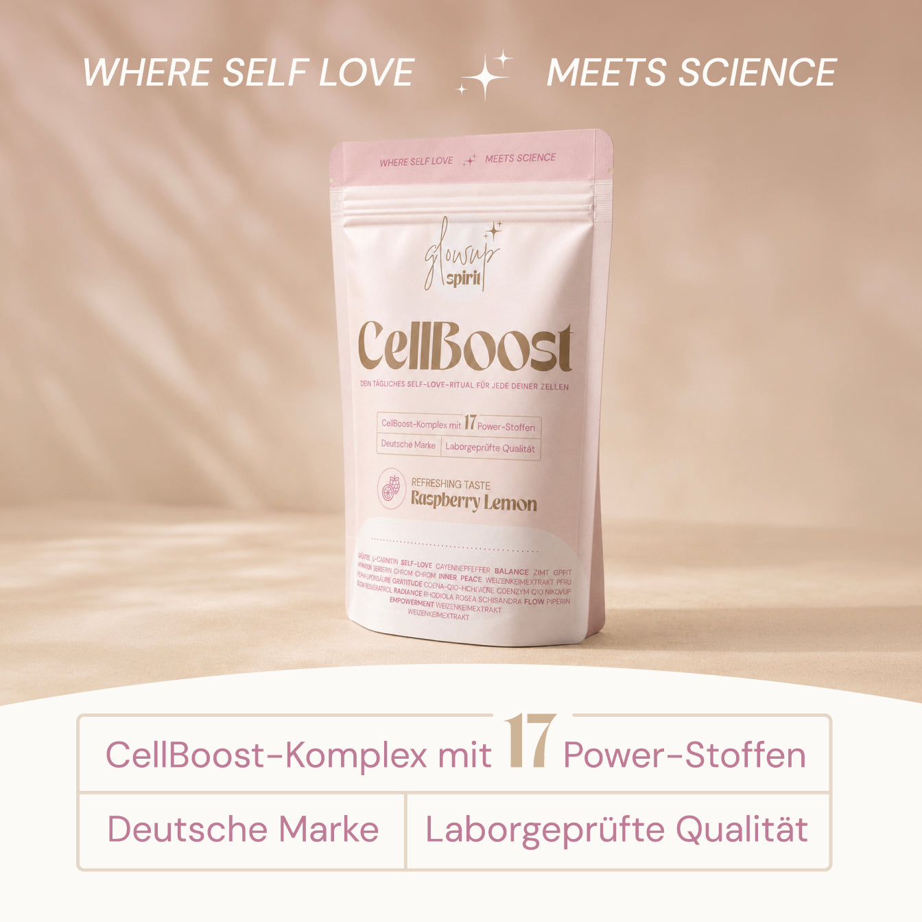 CellBoost – Longevity-Drink mit 17 Power-Stoffen | Raspberry Lemon